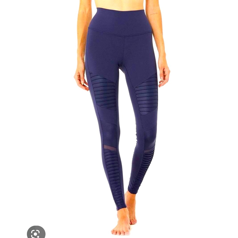 Alo Navy Moto Leggings